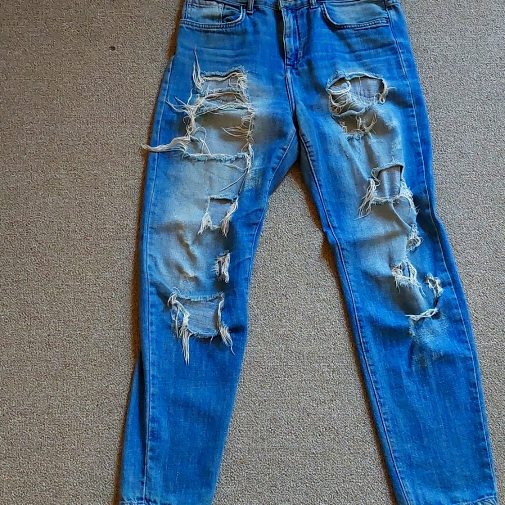Cut Up Boyfriend Jeans